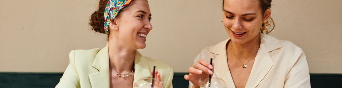friends talking laughing coffee